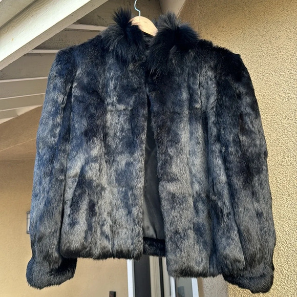 Vintage black fur coat size medium mob wife era from France EDGY FEMININE - Picture 5 of 15